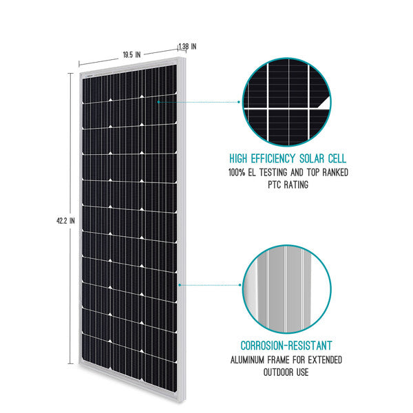 Renogy Renogy 100 Watt 12 Volt Monocrystalline Solar Panel