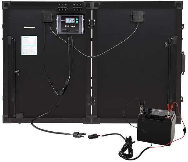 Renogy 100 Watt 12 Volt Monocrystalline Foldable Portable Solar Suitcase with Voyager Waterproof Charge Controller