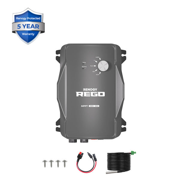 Renogy REGO 12V 60A MPPT Solar Charge Controller (With 1*10FT 6AWG Anderson Cables)